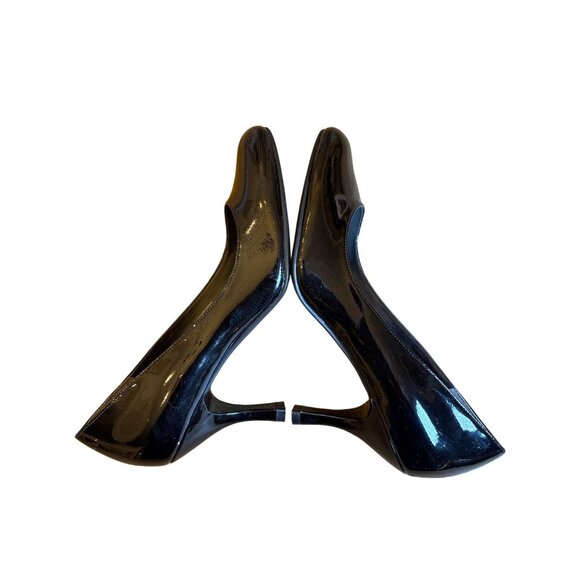 Via Spiga Black Patent Leather‎ Pumps Size 7.5 Heels Career Classic Board Room - Picture 9 of 10